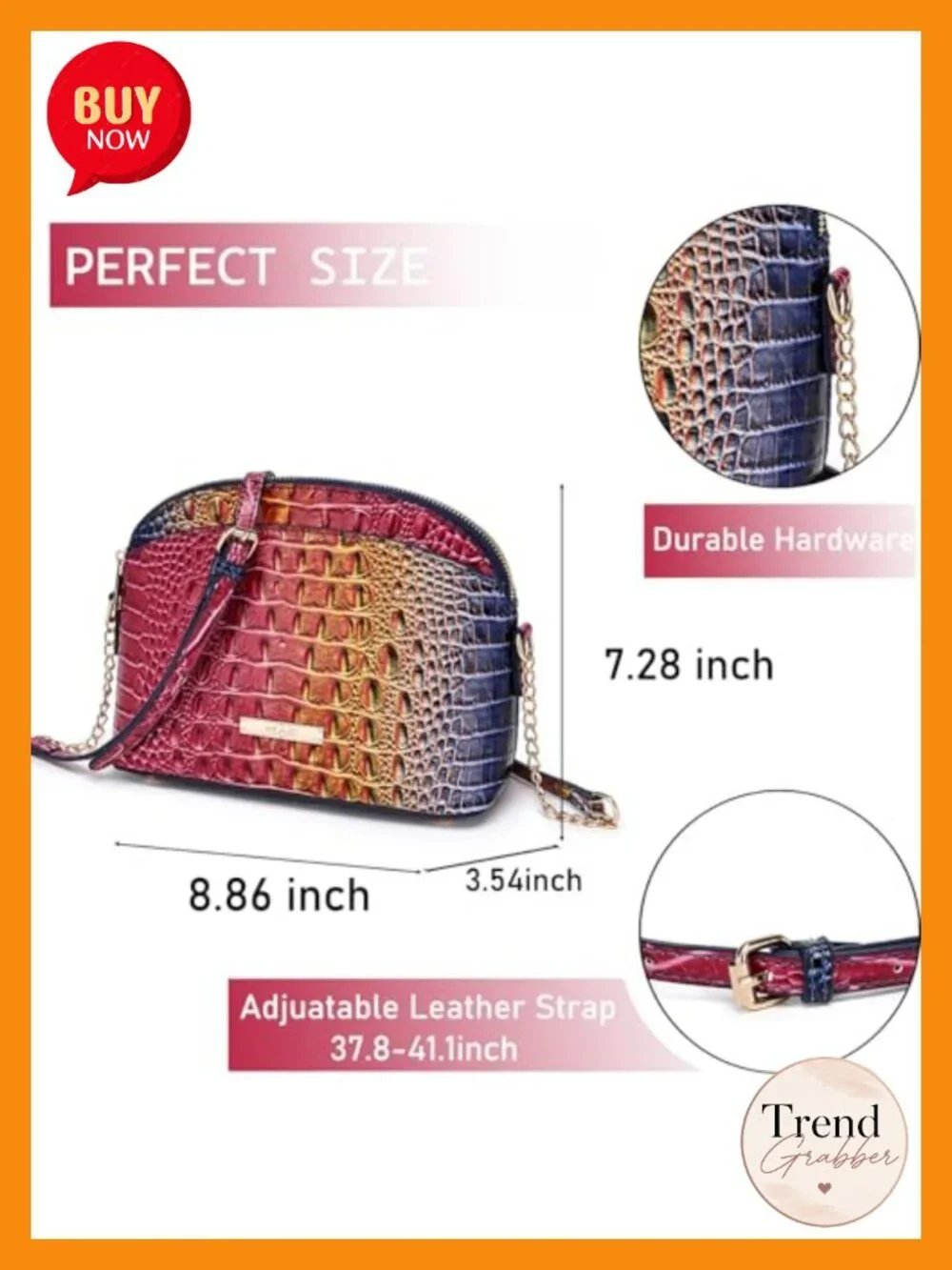 Vegan Leather Crocodile Embossed Satchel Crossbody Handbag Clutch